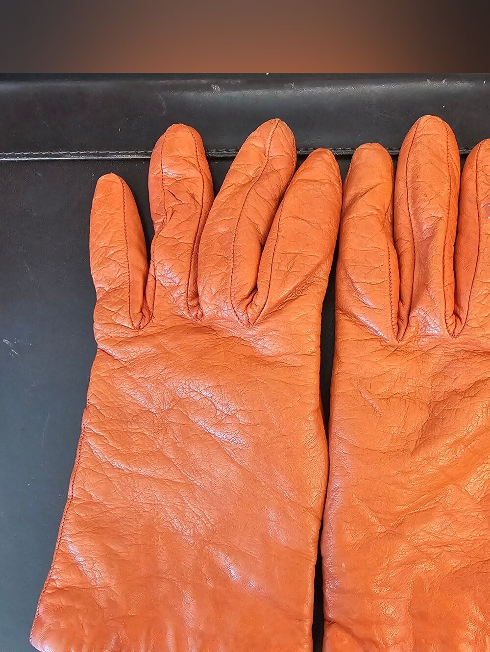 Vintage Henri Bendel Leather & Cashmere Gloves Size 6.5